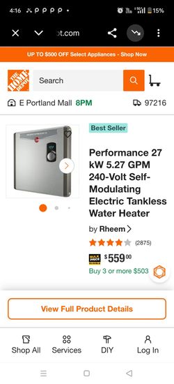 Rheem insta hot hot water heater