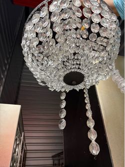Crystal Beaded Chandelier – Cascading Waterfall Design, Hanging Mount