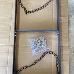 Hanging Rectangular Pot Rack w/Center Bar