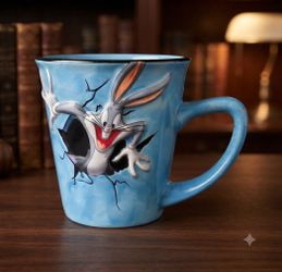 Vintage Looney Tunes Bugs Bunny 3D Sculpted Coffee Mug Warner Bros. XPRES