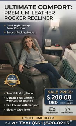 Ashley leather rocker recliner