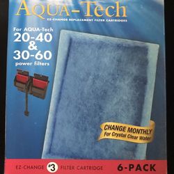 Aqua-Tech EZ-Change #3 Activated Carbon Filter Cartridges for 20-40 / 30-60 Gallon Aquarium Power Filters, 6-pack