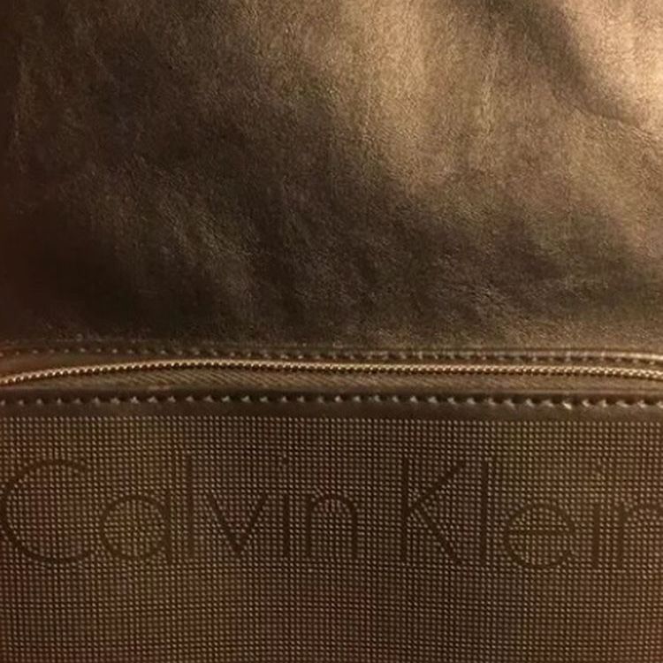 Calvin Klein Brown Leather Mini Sling Back Pack Carrier Tote