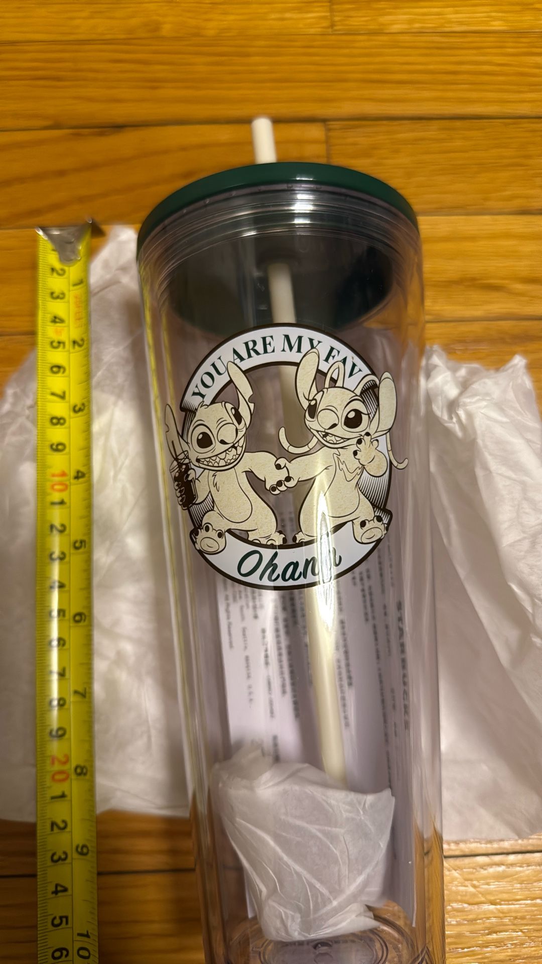 New Disney Starbucks, Stitch 24oz Straw Tumbler Cup