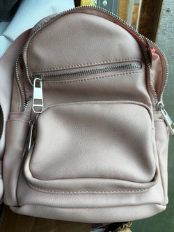 Mini Pink Faux Leather Backpack