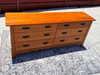 MCM Style 6-Drawer Cherry Wood Dresser