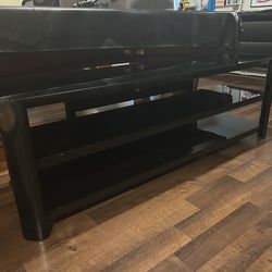 65” TV stand glass and metal