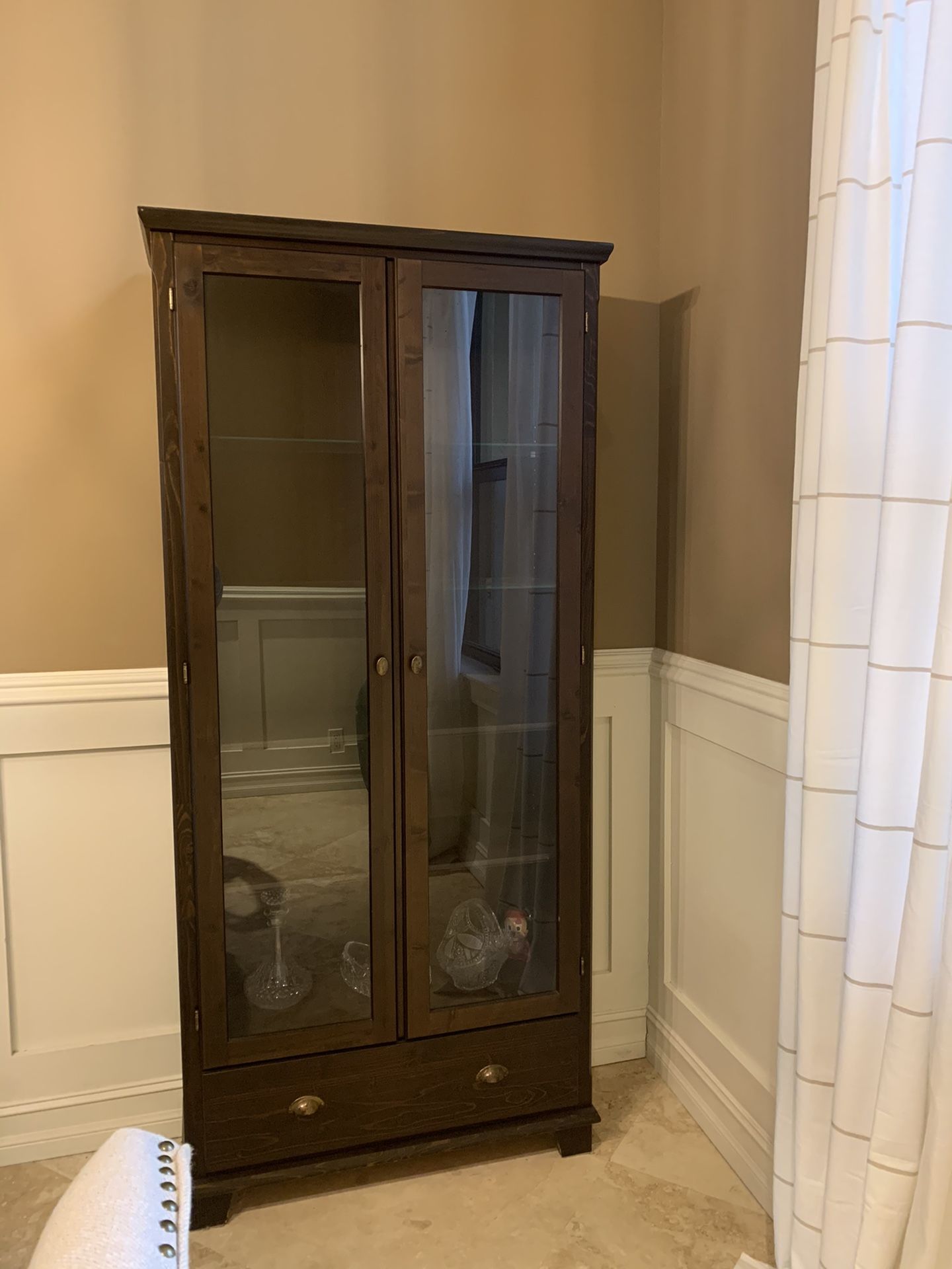 Glass door curio cabinet