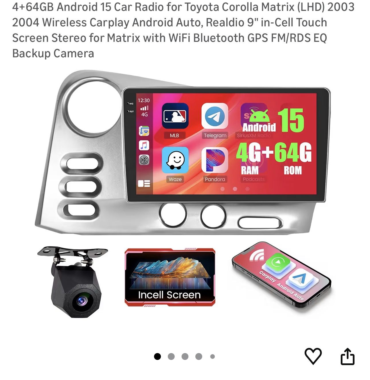 CarPlay Radio For 2003-2004 Toyota Corolla Matrix (LHD)