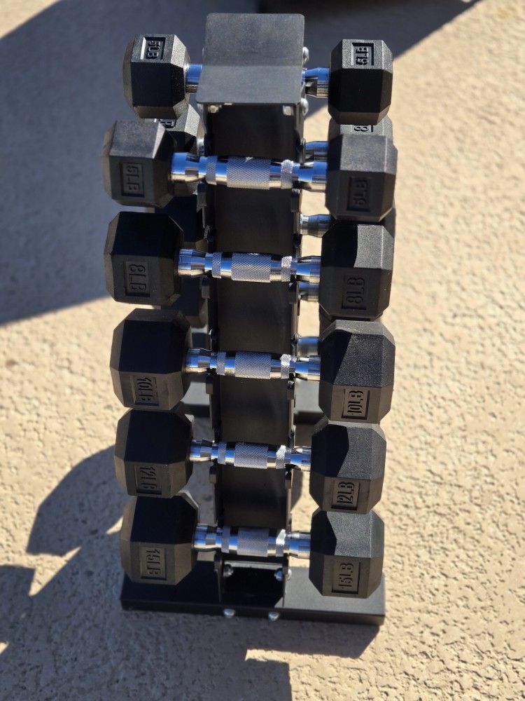 Dumbbell Weights ,15,12,10,8 y 5 Lbs.