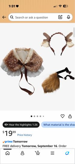 Halloween Cute Deer / Fawn Costume Set (Complete Outfit + Accessories)