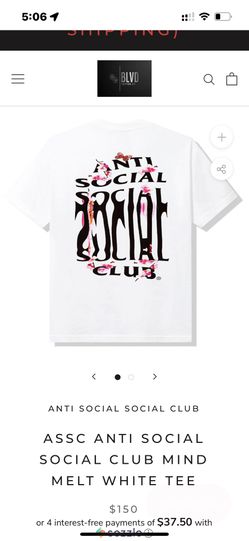 ASSC ANTI SOCIAL SOCIAL CLUB MIND MELT WHITE TEE