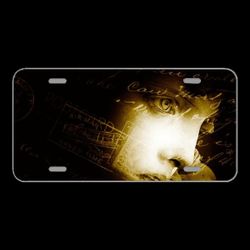 License Plate Novelty Car Front Face Think Thought Thoughtful Face