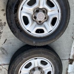 2 X 205/65r15 5x4.5 5x114.3 Stock Tacoma Civic Camry  Mustang Altima Tacoma rims Wheels 90% Treads Tires !!