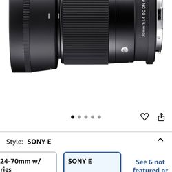 Camera Lens 30mm F1.4 For Sony e Black NEW