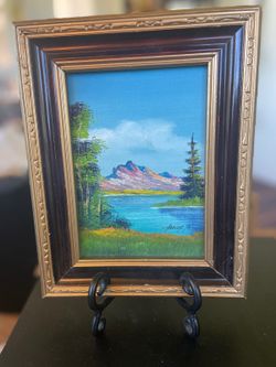 Vintage Framed Landscape Painting Signed