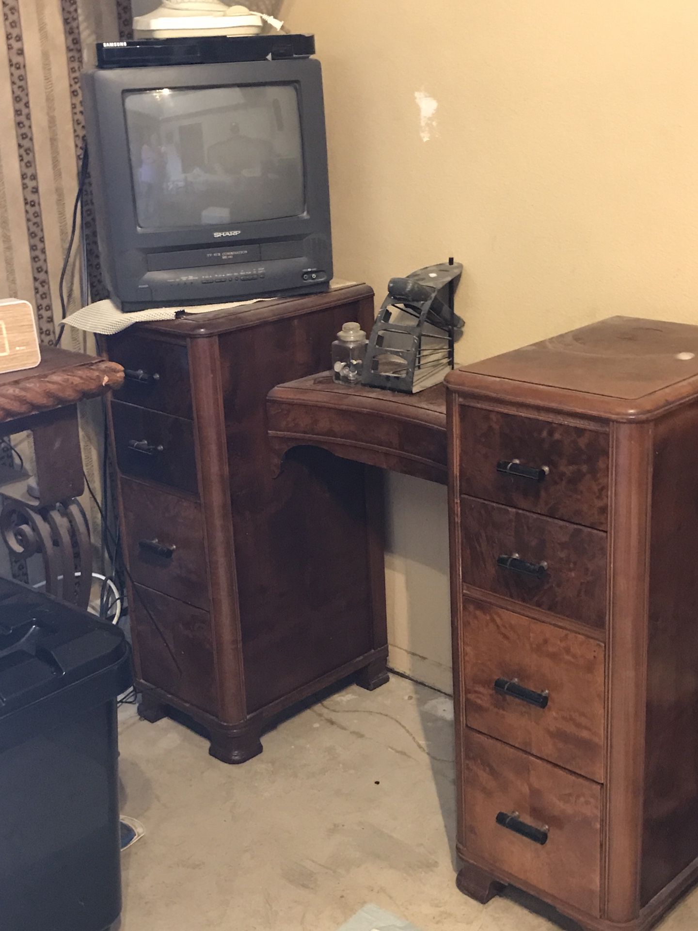 1930’s vanity with mirror and bench
