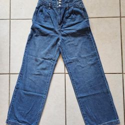 Crescent 100%cotton Women's Corset Wide Leg Jeans Size S