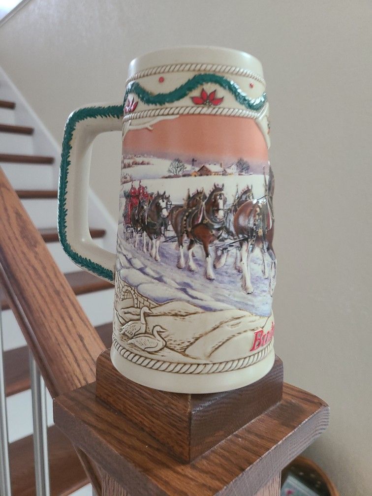 1996 Holiday Budweiser Collectible Stein