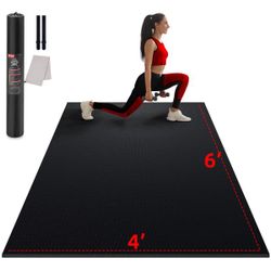 GymCope Large Exercise Mat for Home Workouts, 12x6/10x6/9x6/8x6/7x5/6x4 ft Retail $79.00