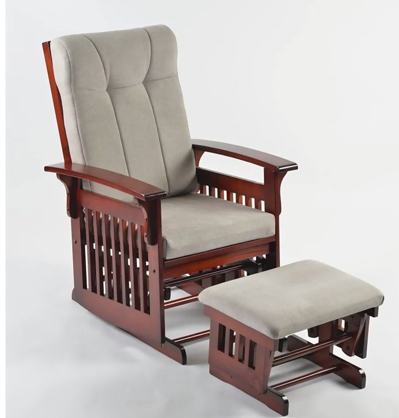 Solid Wood Rocking Glider/ Ottoman