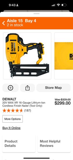 20 Max XR 16 GA Straight Finish Nailer 