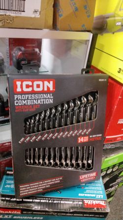 ICON PROFESSIONAL COMBINATION WRENCH SET ANTI - SLIP GRIP 14PIECE SET