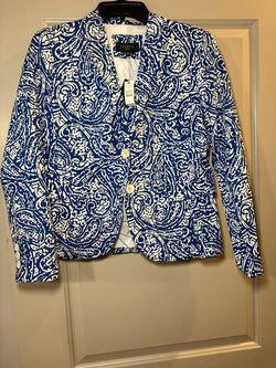Talbots Petite Blue Paisley Blazer with Tags