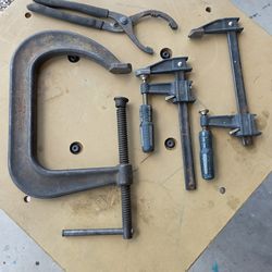 Tool Lot Clamps - C-clamp, F-clamps, Pliers