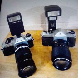 Honeywell Pentax And A 35mm Nikon 