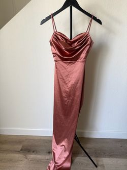 Satin Cowl Neck Maxi Slip Dress