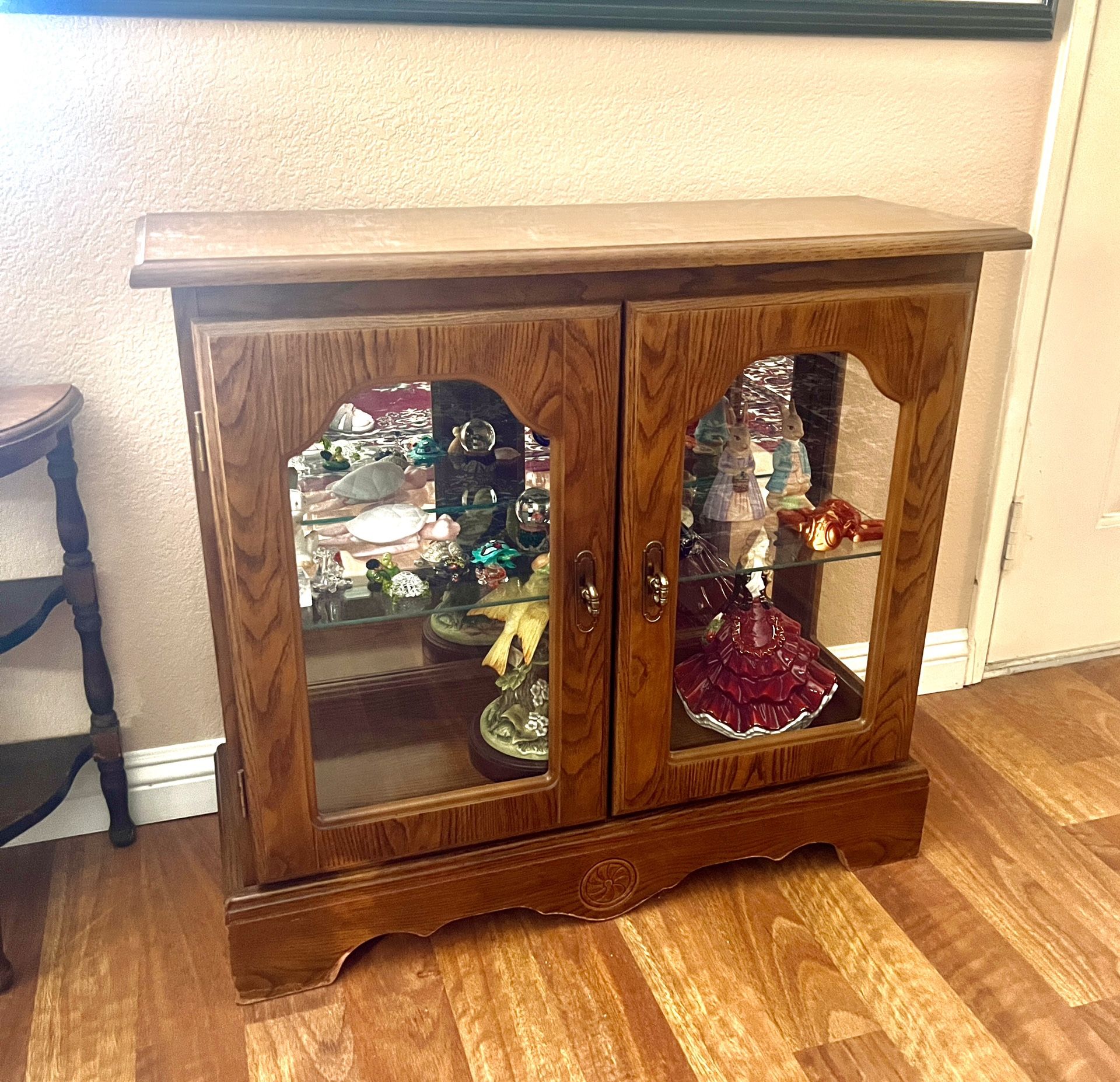 Small Display Cabinet 32” Wide 12” Deep 29” Tall -lighted