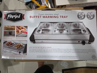 Parini 3-Pan Stainless Steel Buffet Warming Tray