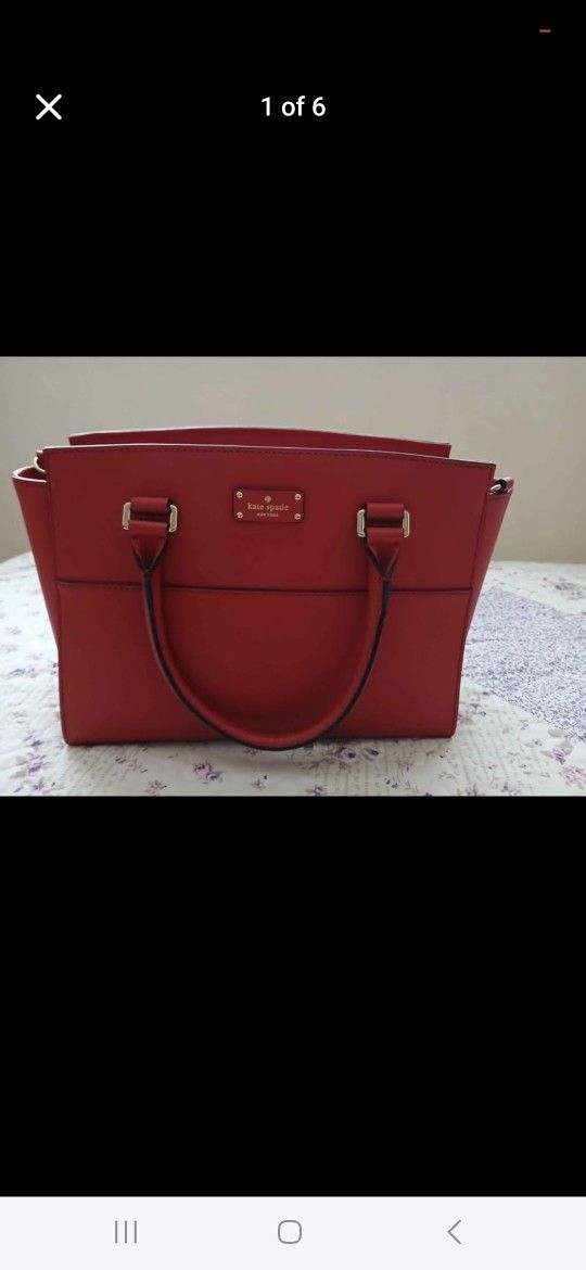 Kate Spade Red Tote Purse Women