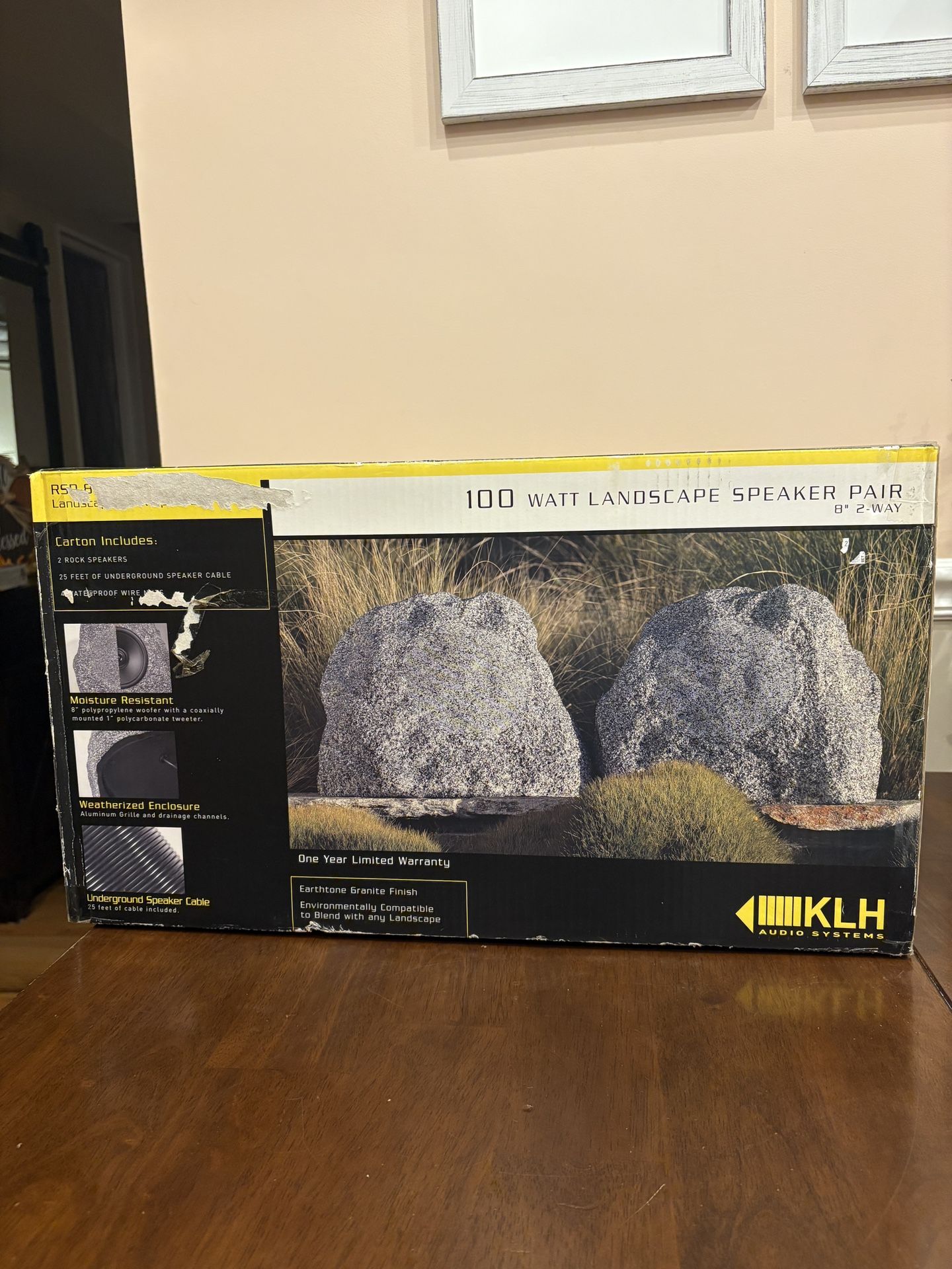 KLH Audio RSP-8  8" 2-Way Landscape Rock Speakers Pair 100 Watt BRAND NEW SEALED