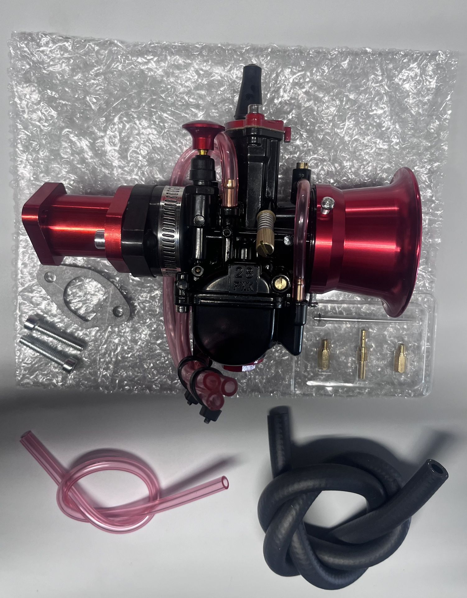 Red PWK28 Carburetor Setup / Brand New / Mini Bike / MiniBike / Go Kart