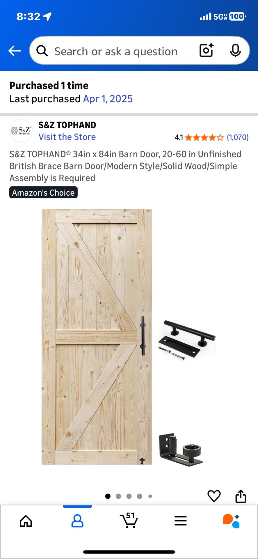 Barn Door 34x84”