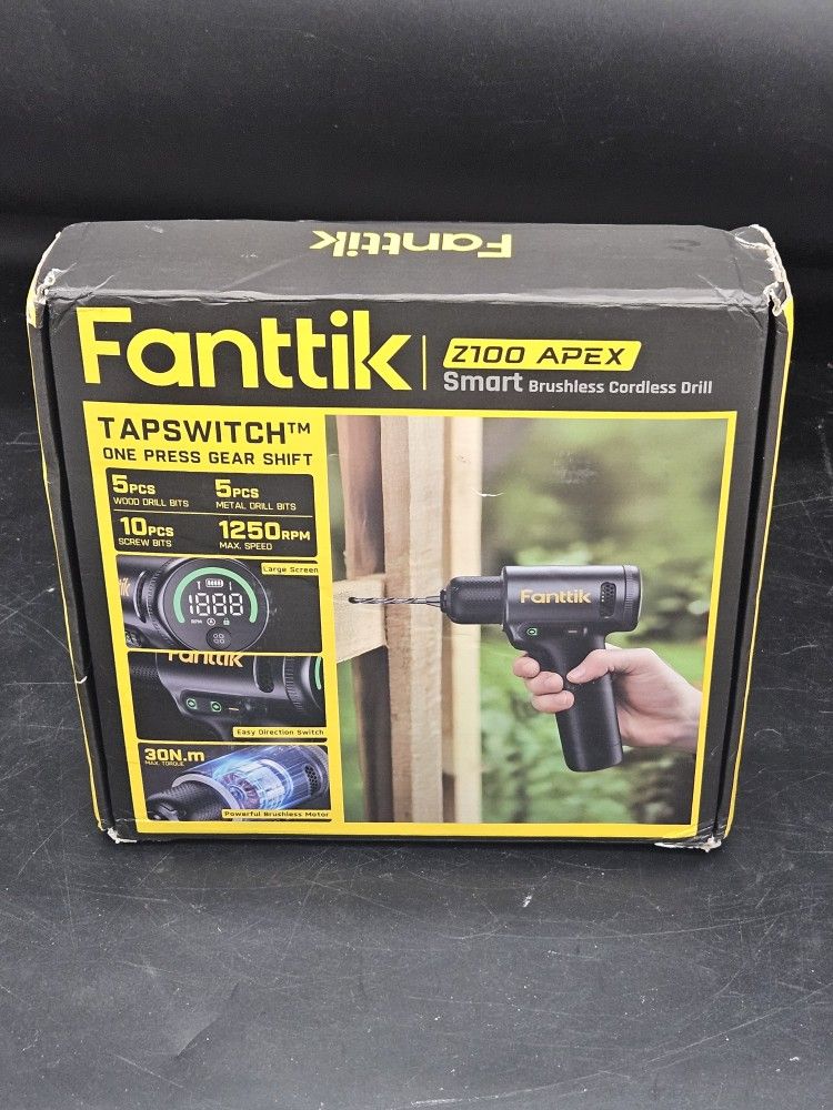 Fanttik Z100 Apex Smart Brushless Cordless Drill with Bits and Digital Display