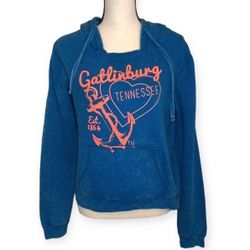 Gatlinburg Tennessee Blue Pullover Hoodie With Heart And Anchor