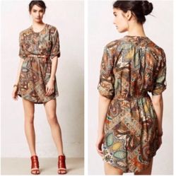 Anthropologie Paisley Shirt Dress