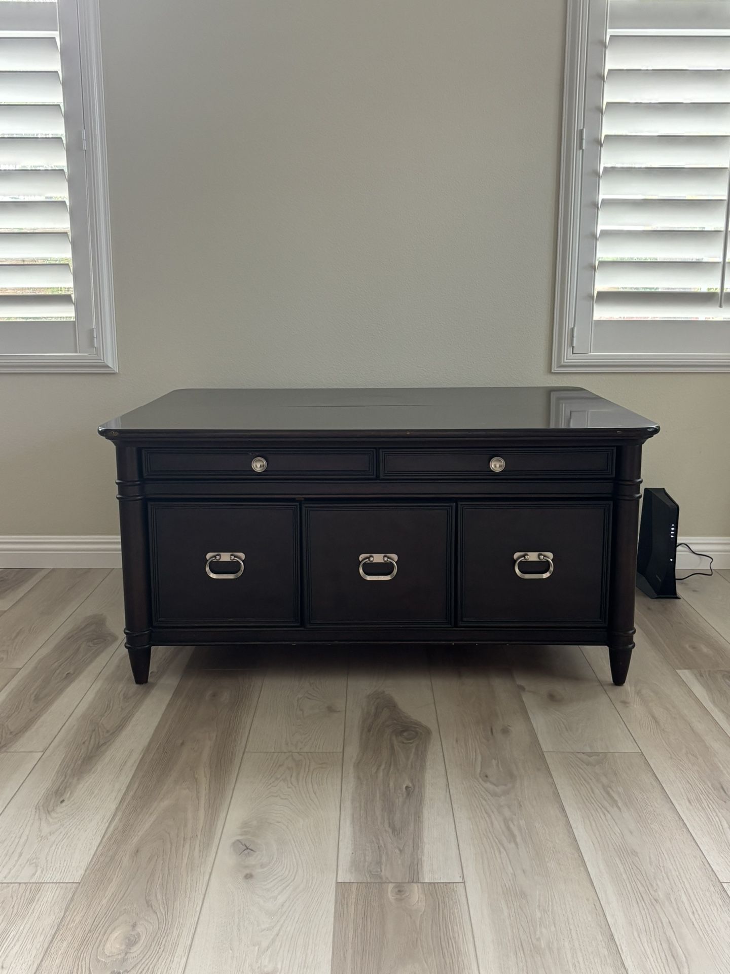 Dark Wood Storage Console / Media Cabinet – Excellent Condition