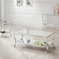 Clear Rectangle Glass Coffee Table, Console table, Side Tables