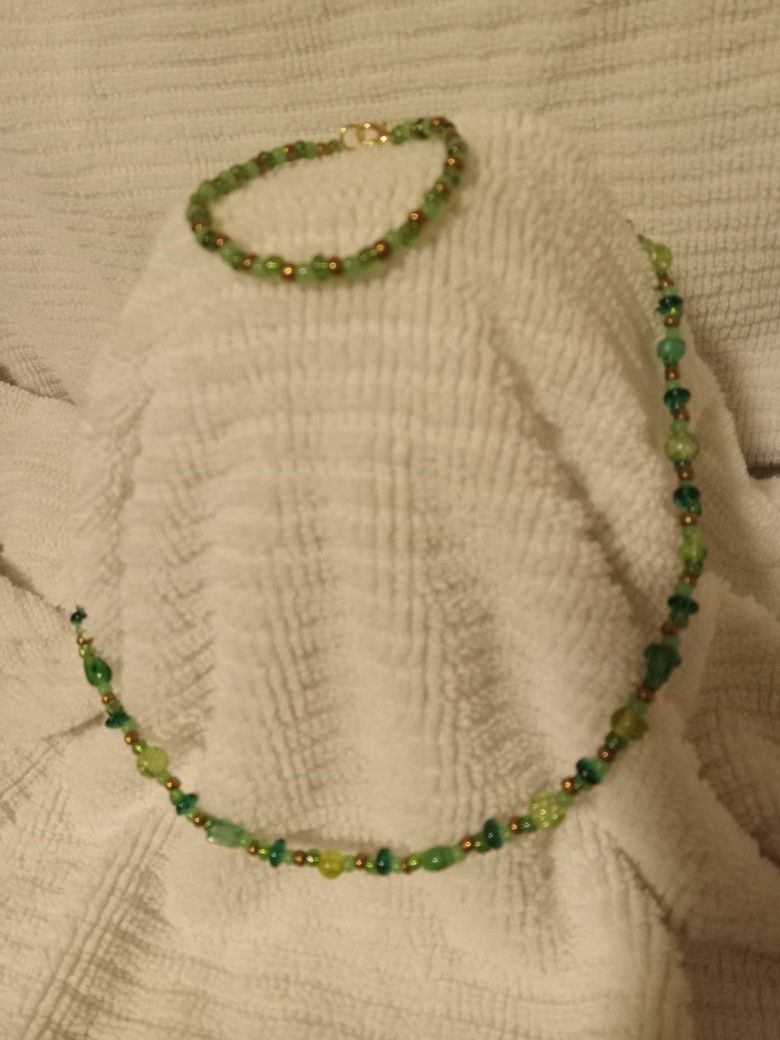 Beaded Necklace  and Bracelet