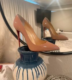 Christian Louboutin Nude Patent Leather Pumps