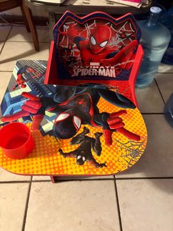 Children Spider-Man Chair Desk with Storage Bin