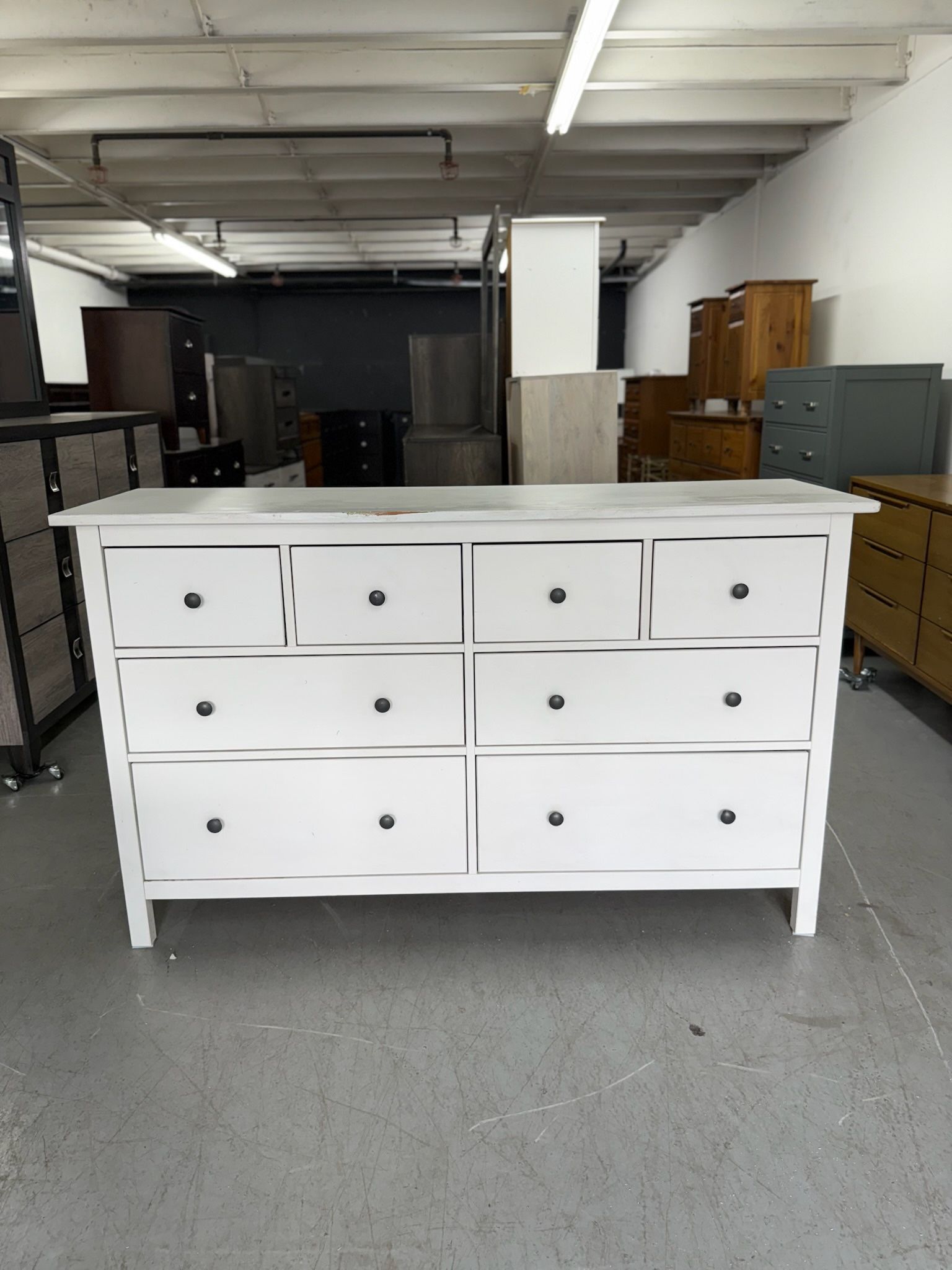 White IKEA Hemnes 8 Drawer Dresser