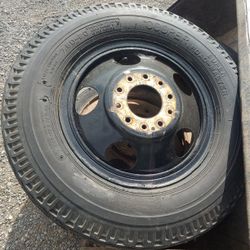 6 Truck Tires, 4 Rear Duallyies,8.25 X20 6 Lug,  2 Front Tires 7.50 X20 5 Lug All Have Good Tread And Hold Air, Some Weather Checking. 