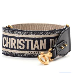 CHRISTIAN DIOR Canvas Embroidered Shoulder Strap 