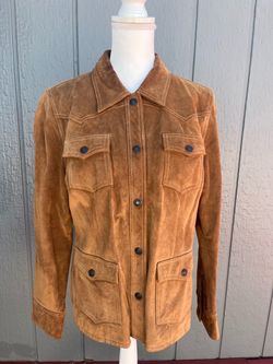 Brown Suede Button-Up Western Jacket