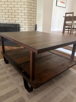 Rustic Industrial Wood Coffee Table
